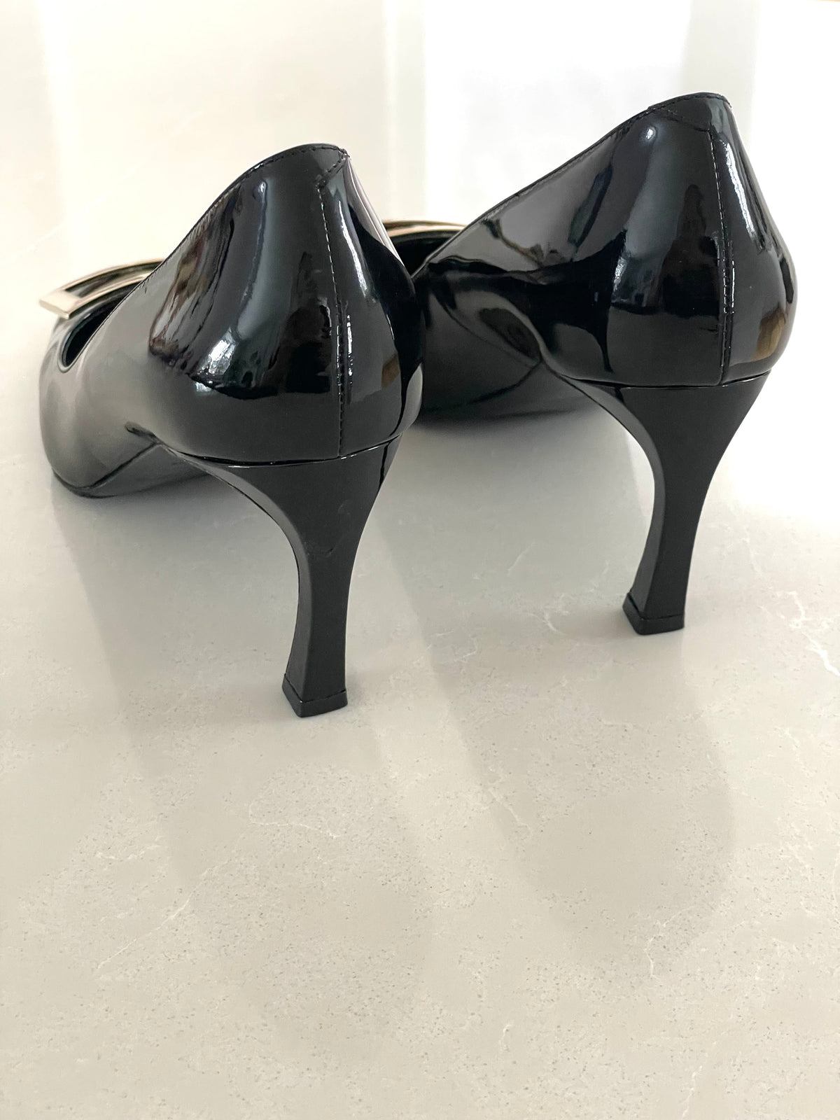Roger Vivier Trompette Buckle Square Toe Pumps