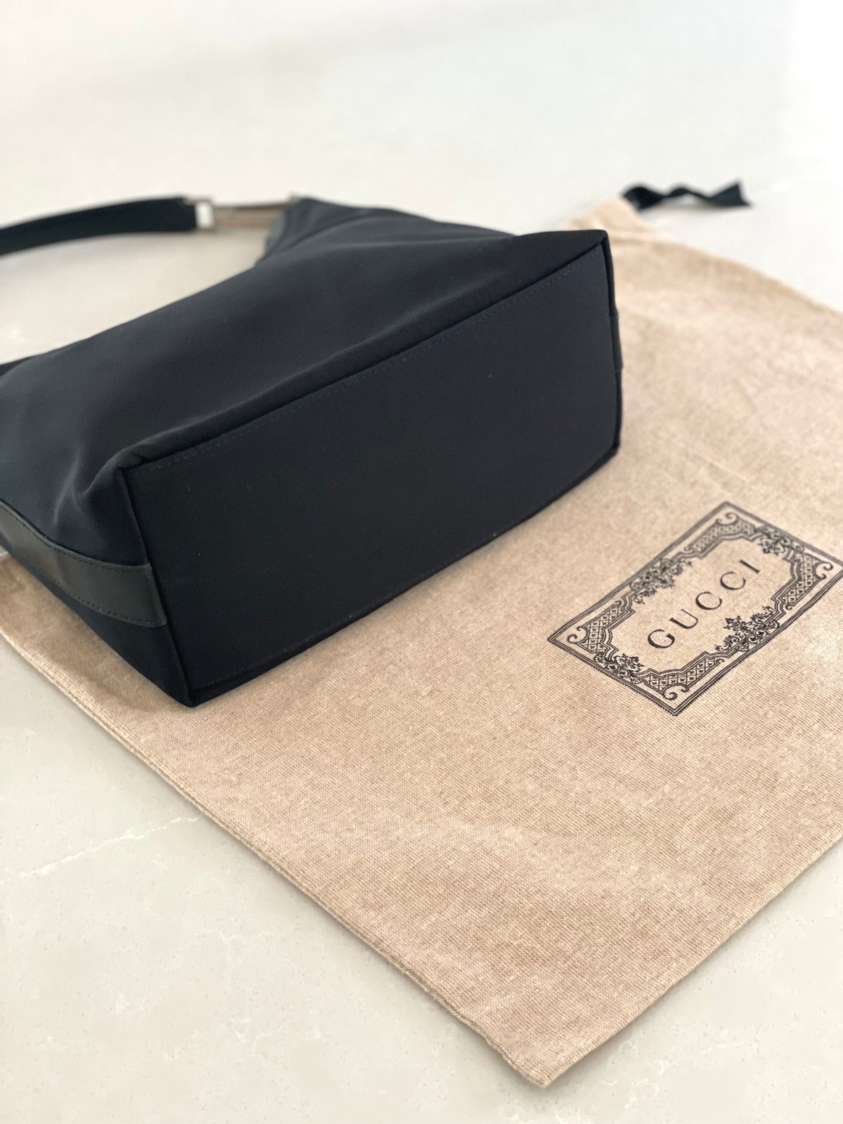 Gucci Hobo black nylon and leather shoulder bag