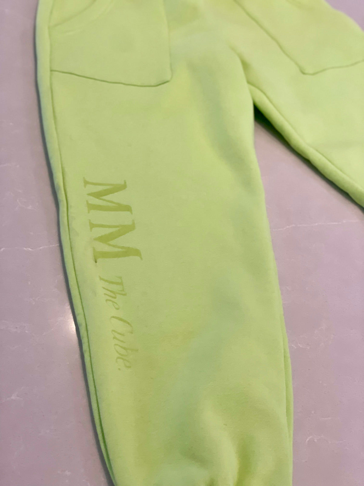 Max Mara Muted Neon Lime Green Hoodie and sweatpants