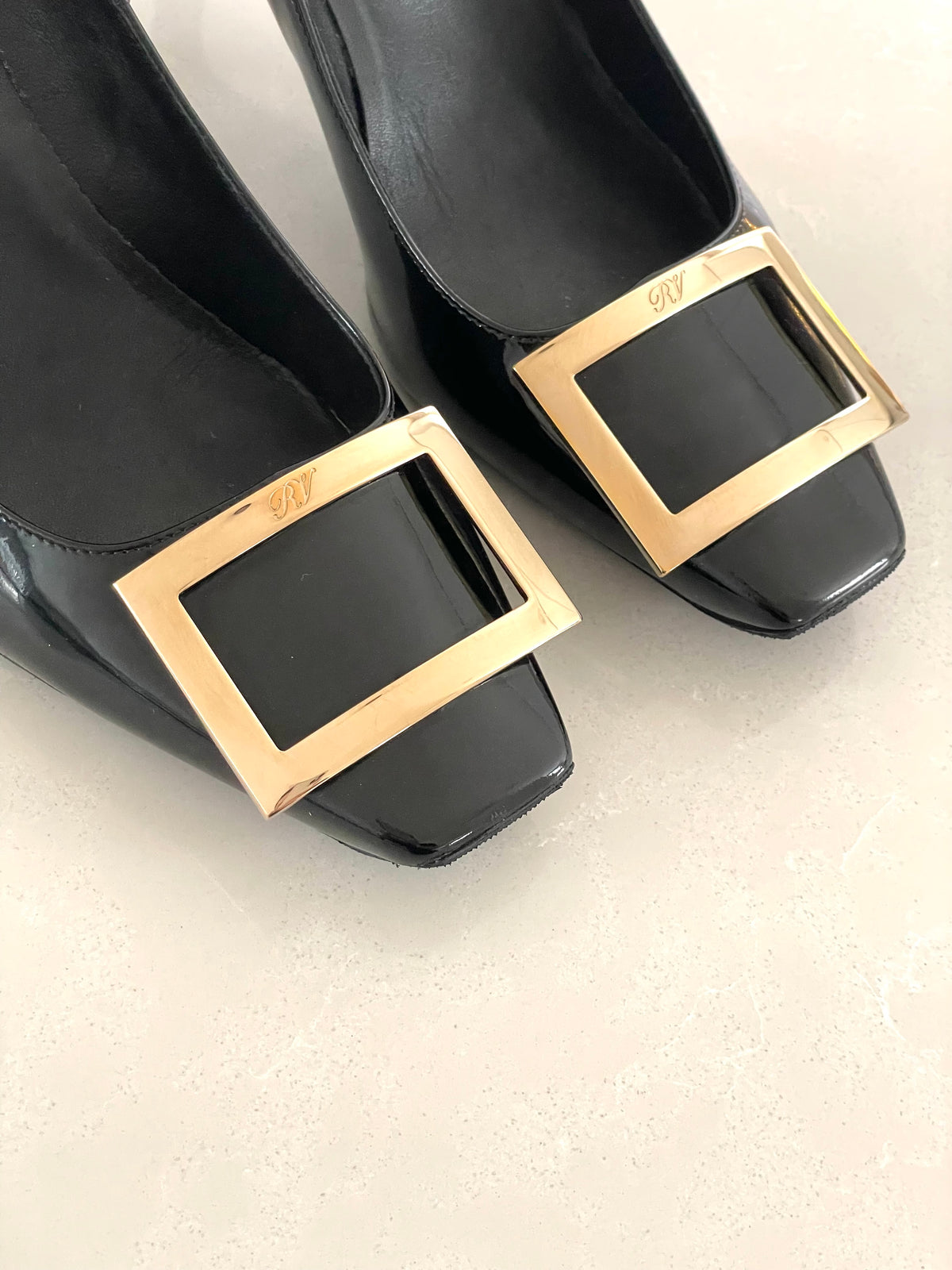 Roger Vivier Trompette Buckle Square Toe Pumps