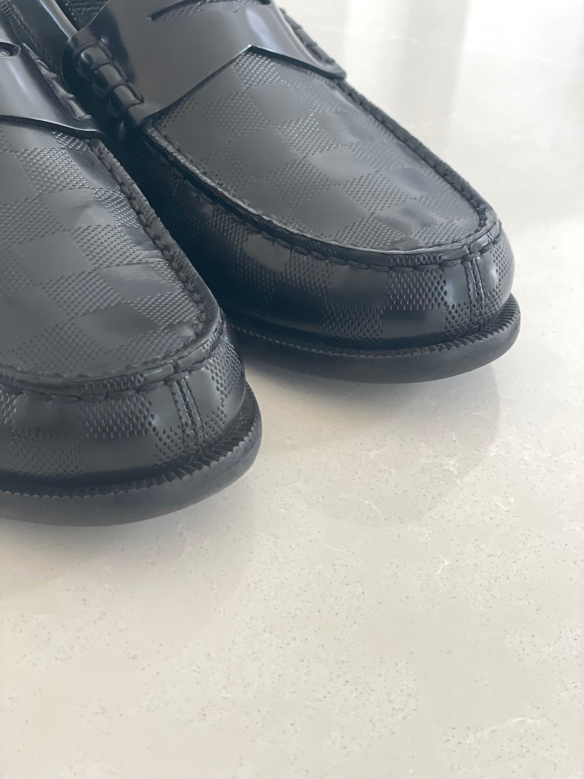 Louis Vuitton Major Loafers Black Damier Leather Men’s Shoes