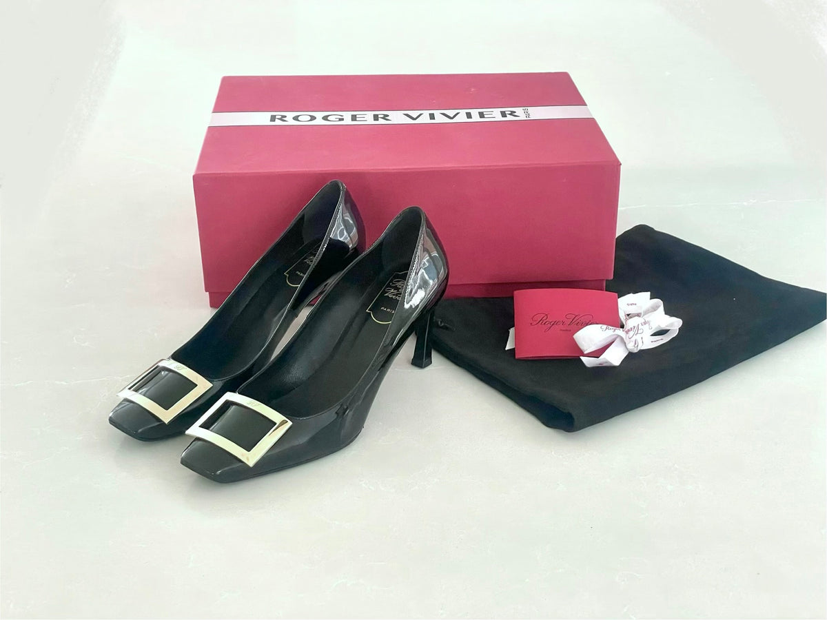 Roger Vivier Trompette Buckle Square Toe Pumps