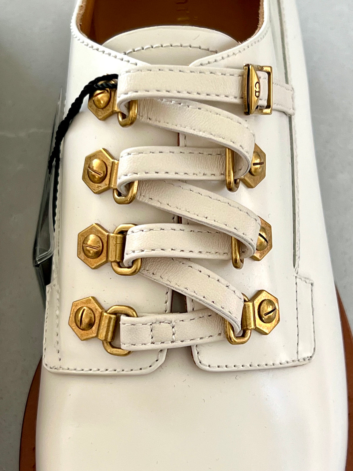 Dior Paris Oxford Derbies Ivory Lug-Sole with Gold Hardware