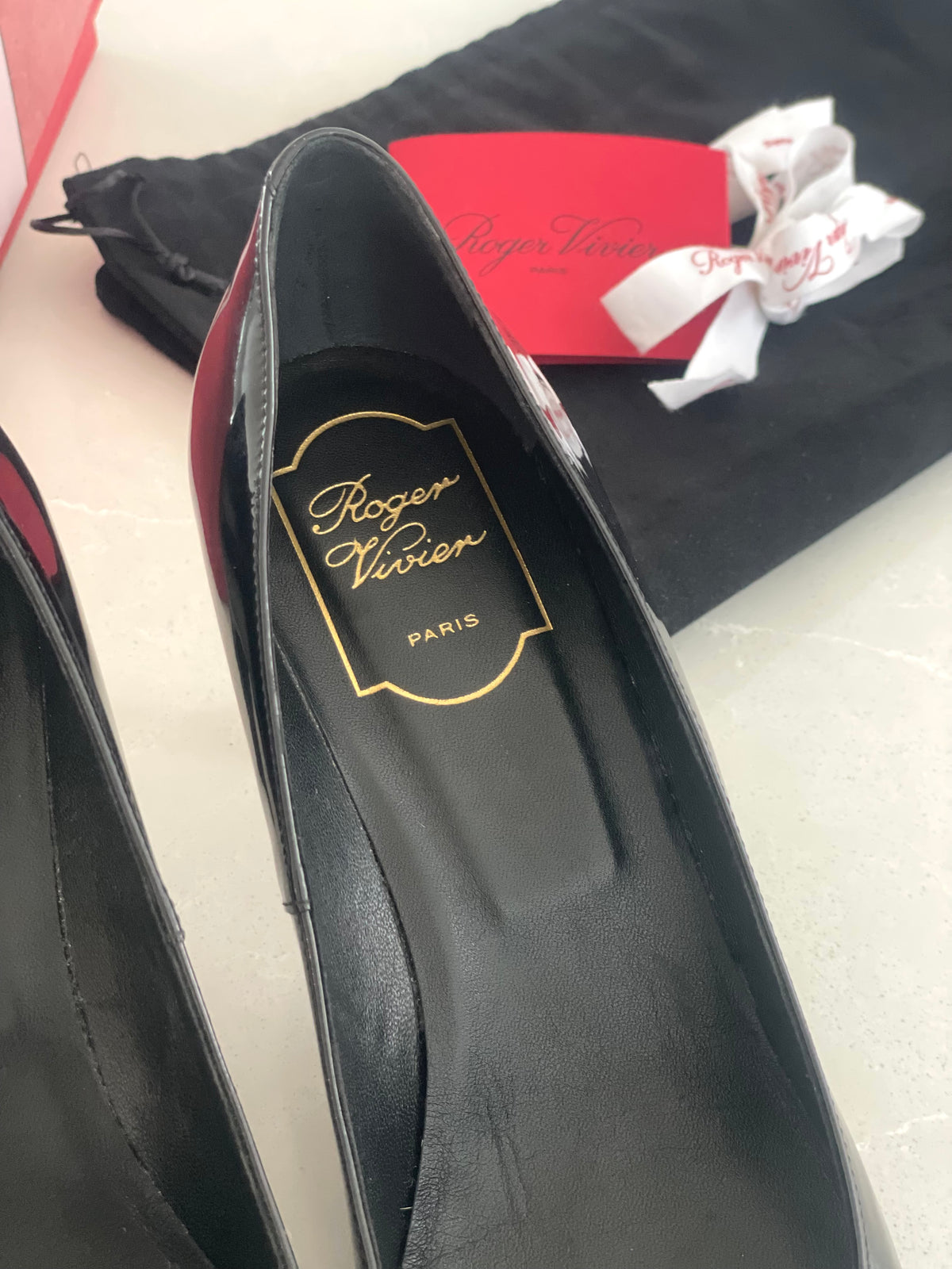 Roger Vivier Trompette Buckle Square Toe Pumps