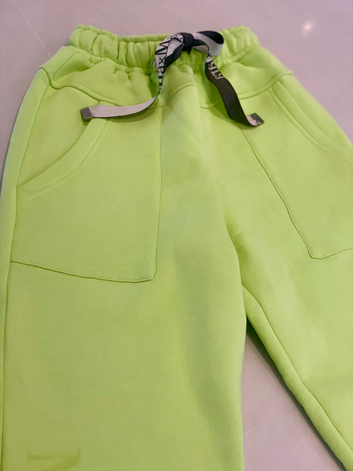 Max Mara Muted Neon Lime Green Hoodie and sweatpants
