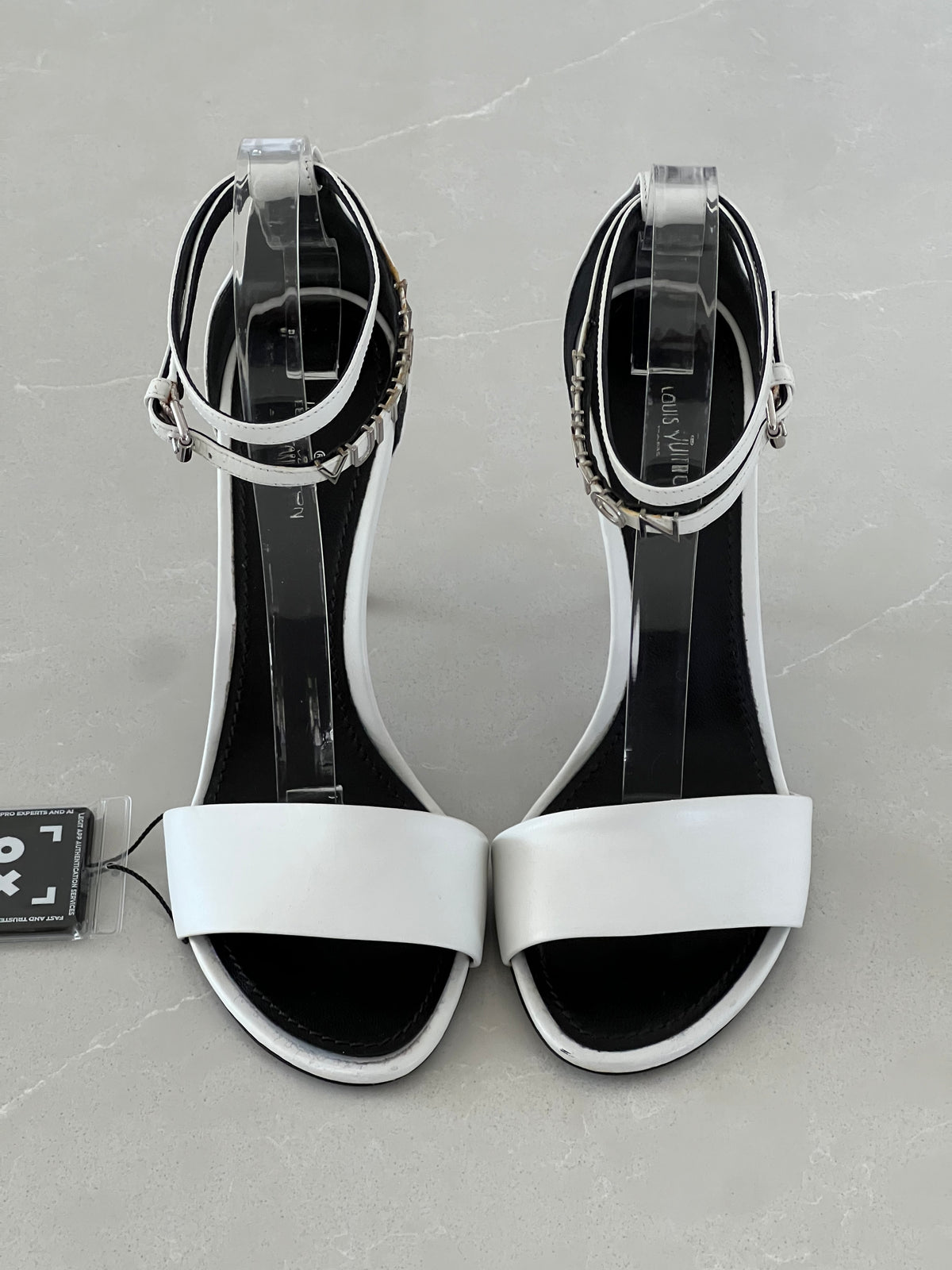 Louis Vuitton Strapy Leather Ankle-Strap Stiletto Sandals