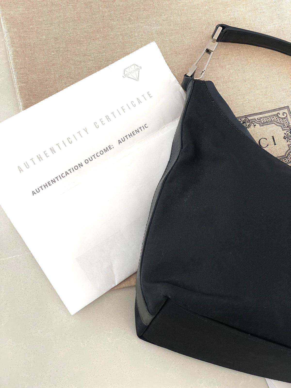 Gucci Hobo black nylon and leather shoulder bag