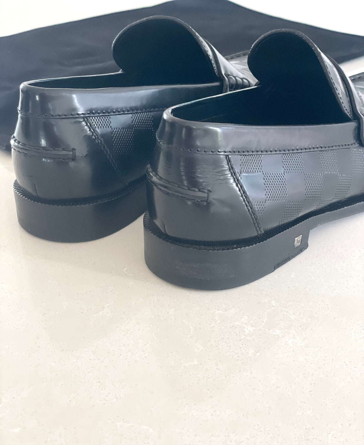 Louis Vuitton Major Loafers Black Damier Leather Men’s Shoes