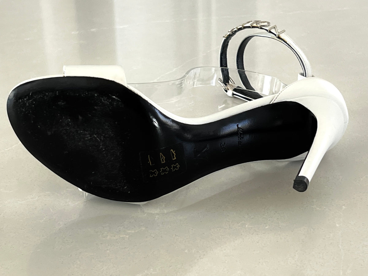 Louis Vuitton Strapy Leather Ankle-Strap Stiletto Sandals