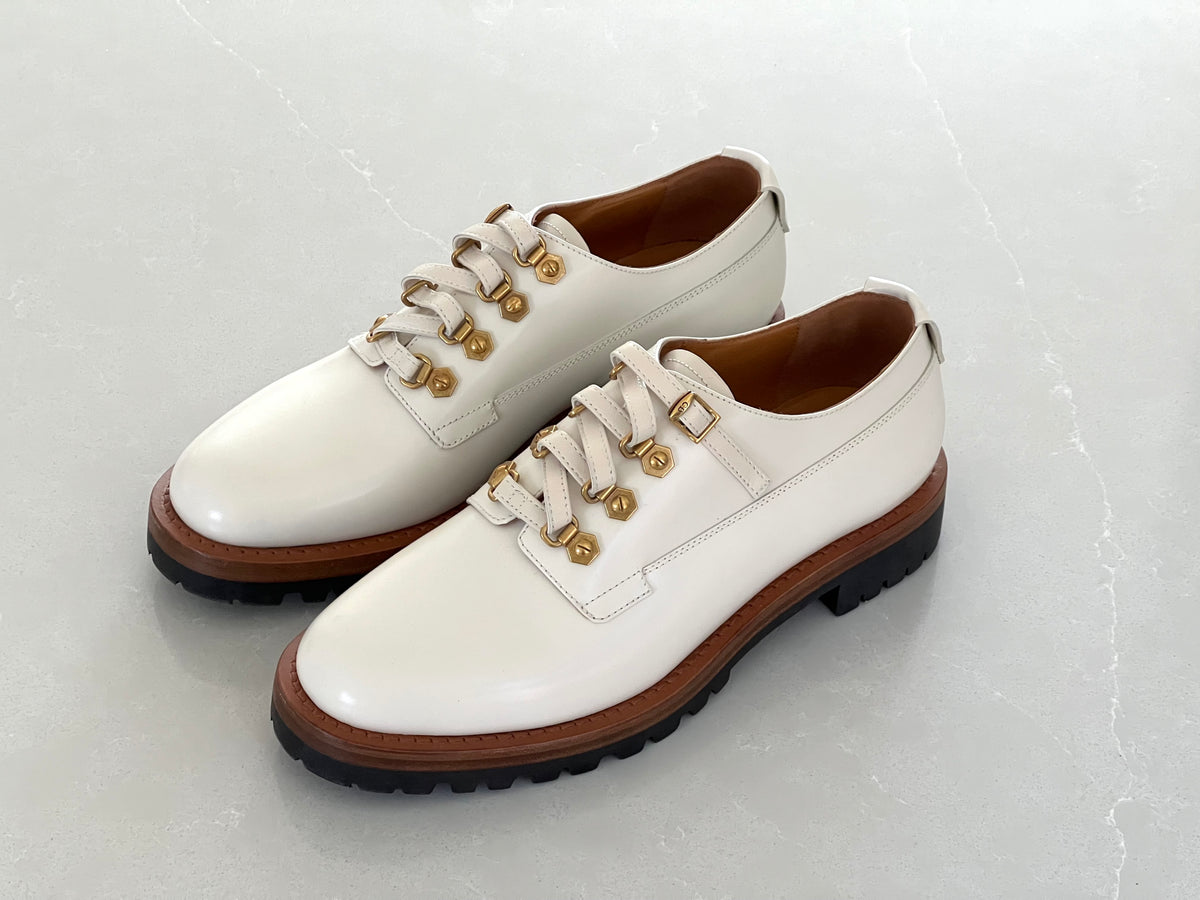 Dior Paris Oxford Derbies Ivory Lug-Sole with Gold Hardware