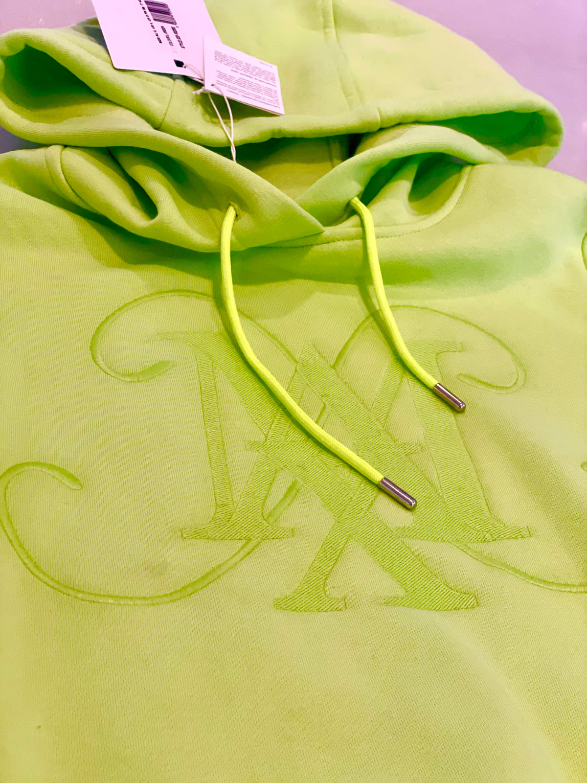 Max Mara Muted Neon Lime Green Hoodie and sweatpants