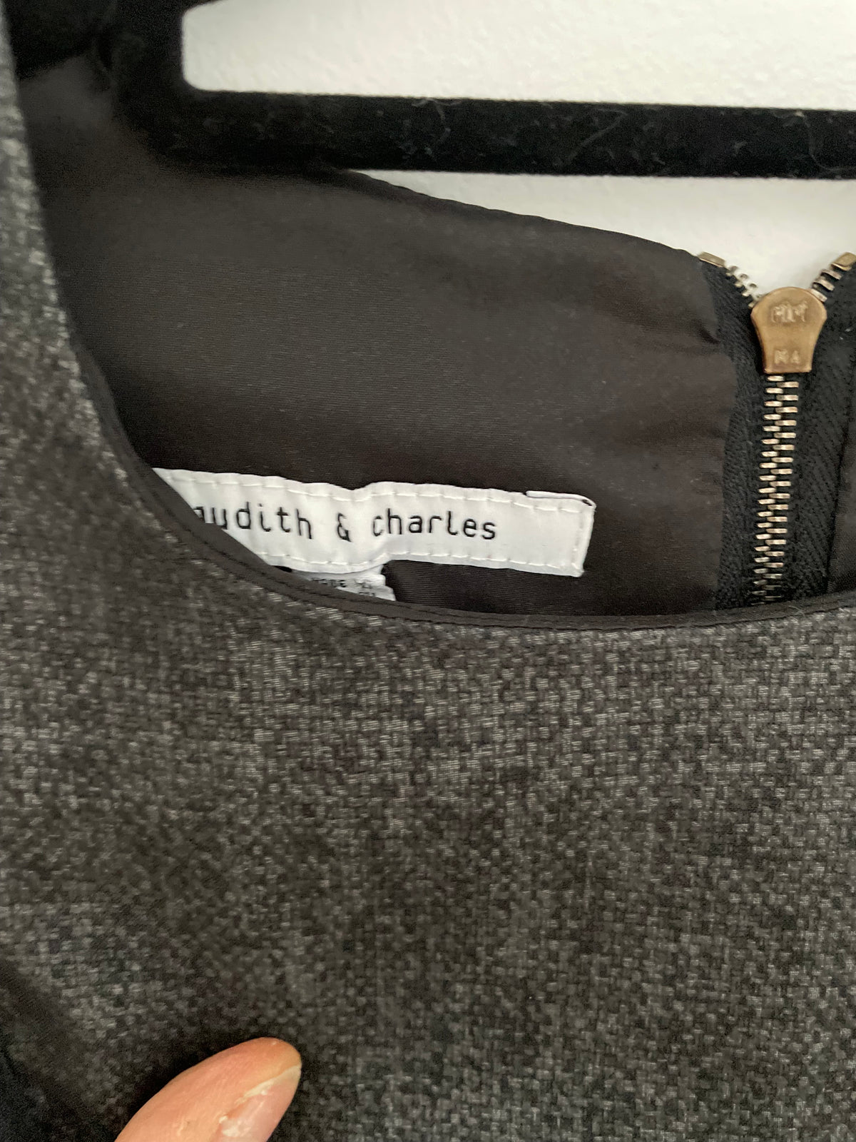 Judith & Charles Designer Black and Gray Women's Fitted Dress