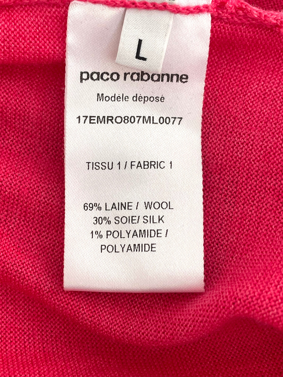 Paco Rabanne Mini Dress Wool and Silk thin knit
