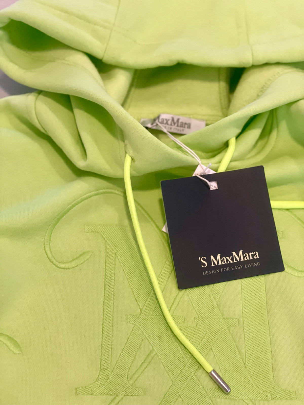 Max Mara Muted Neon Lime Green Hoodie and sweatpants