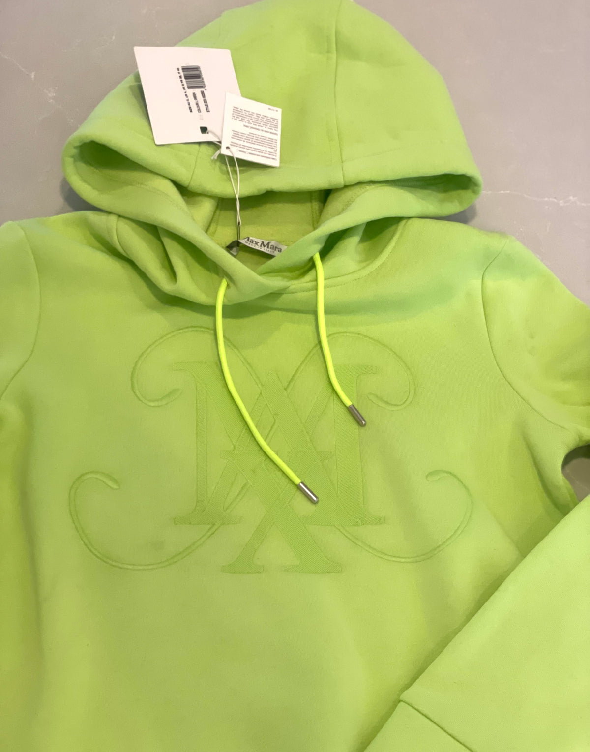Max Mara Muted Neon Lime Green Hoodie and sweatpants