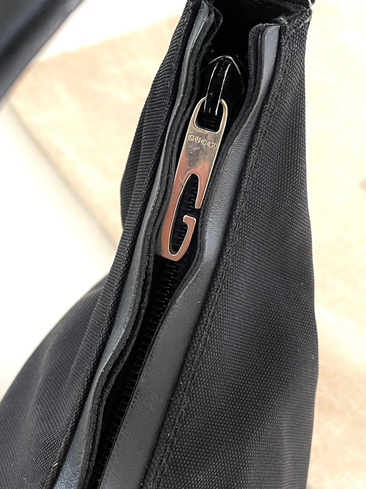 Gucci Hobo black nylon and leather shoulder bag