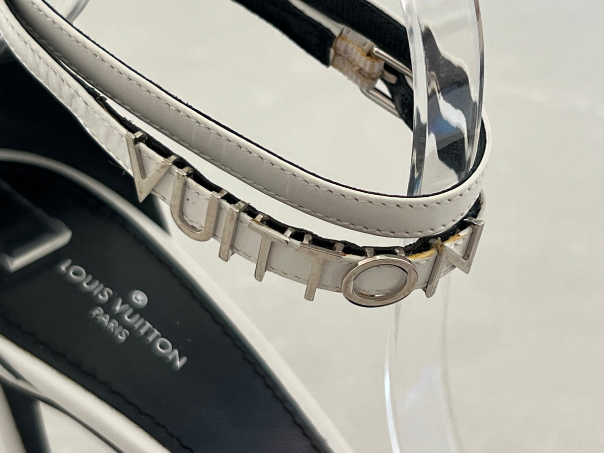 Louis Vuitton Strapy Leather Ankle-Strap Stiletto Sandals