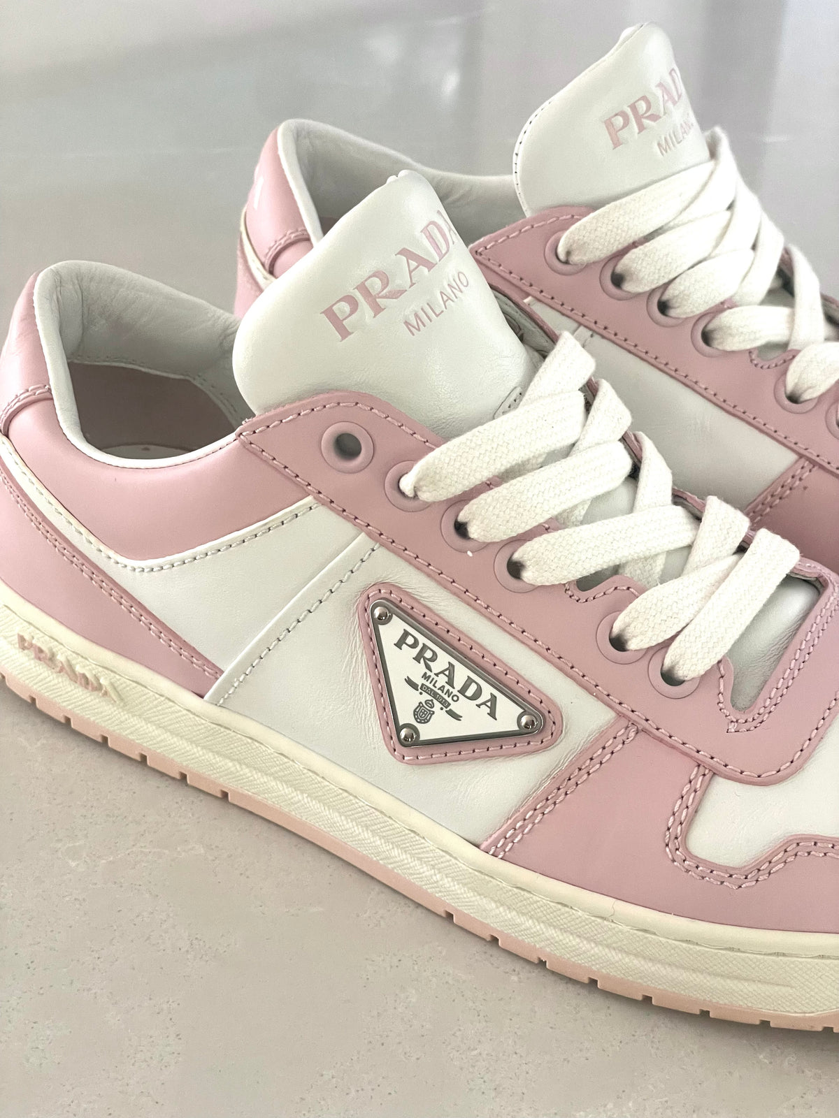 Prada Downtown leather trainers sneakers
